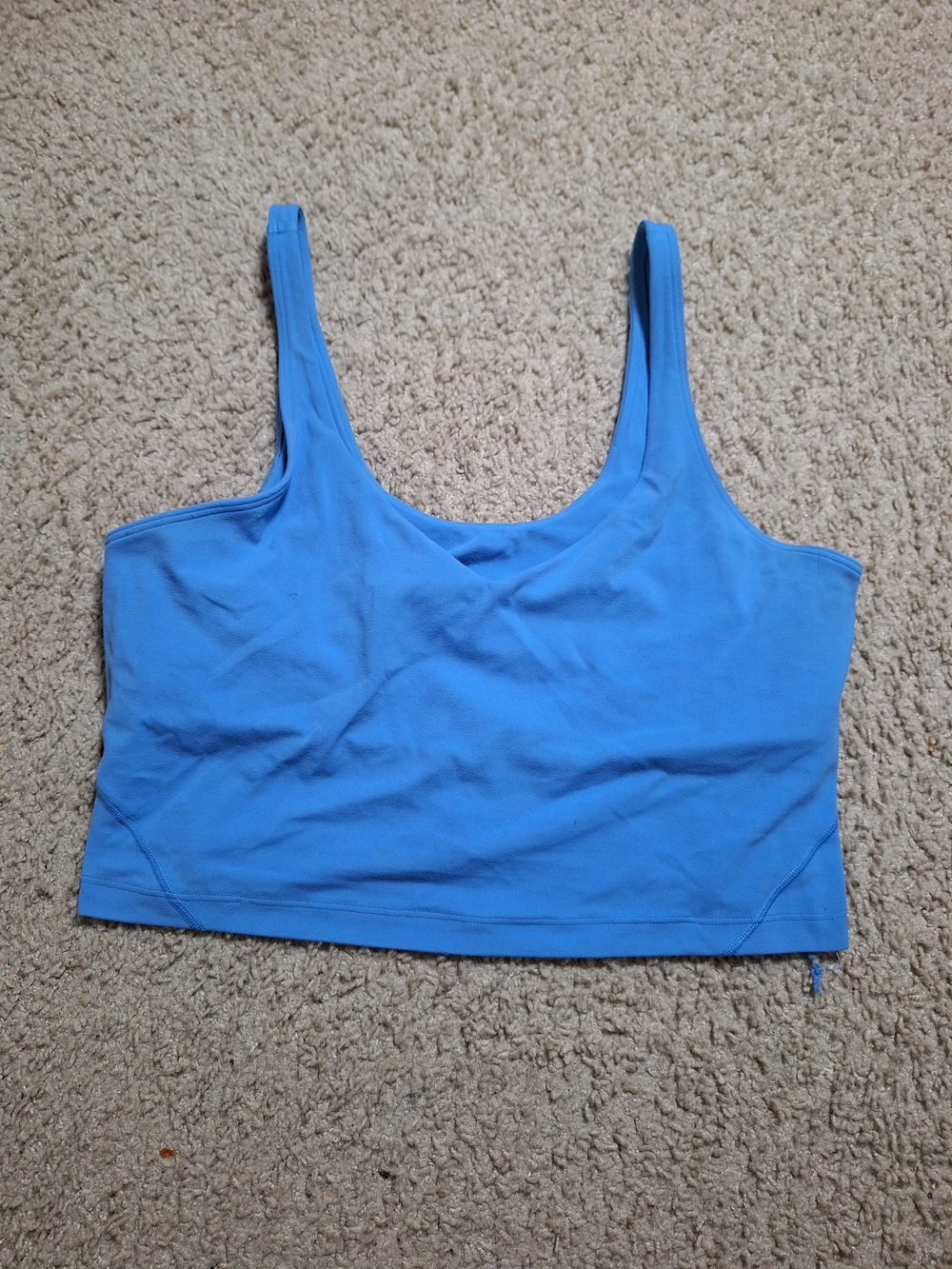 Lululemon Athletica Blue Align V-Neck Cropped Tank Top w/ Built-in Bra Size 14 - Picture 3 of 8